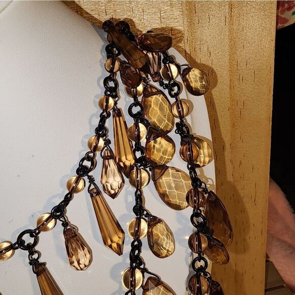 Joan Rivers 3 Row Sparkling Teardrop Necklace 26" NWOT EXCELLENT CONDITION - Picture 4 of 7